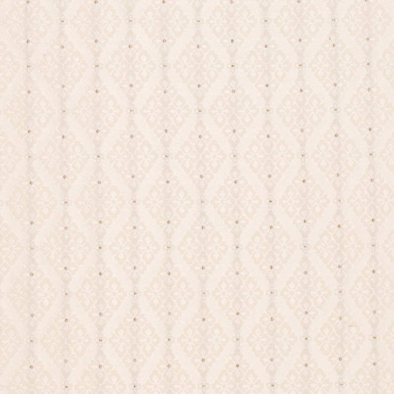 Ivory Lily - White & Ivory Diamonds Upholstery Fabric 54 Inches"